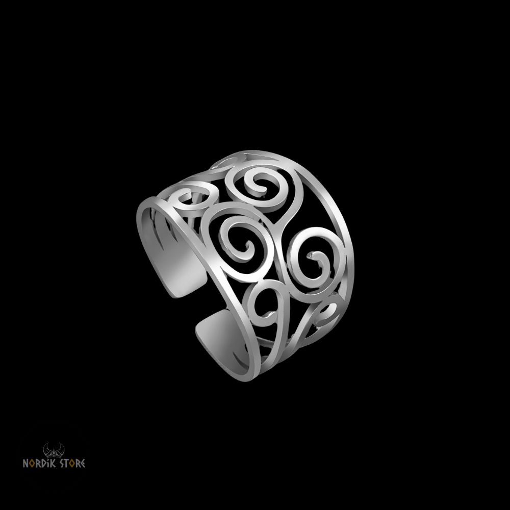 bague celtique Triskelion Velléda argent, cadeau femme