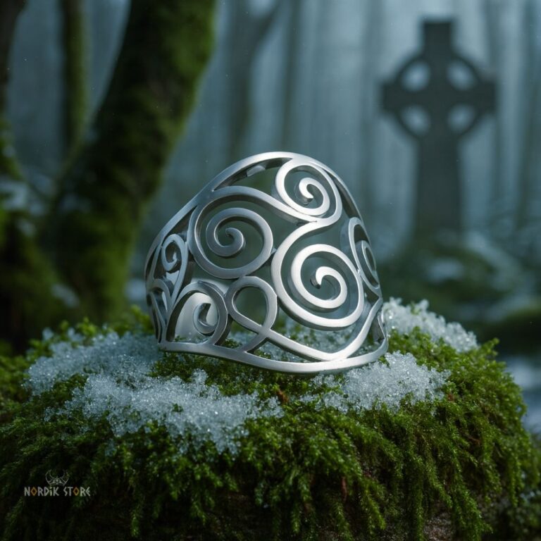 bague celtique Triskelion Velléda argent, cadeau homme