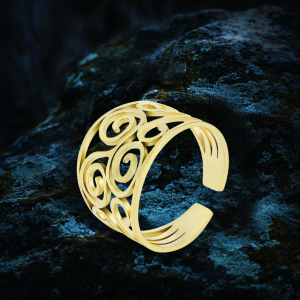 Bague celtique Triskell Velléda or