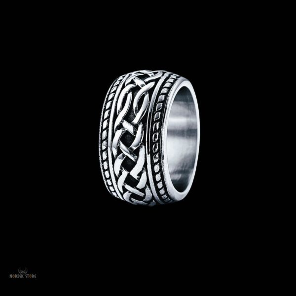 bague entrelacs celtiques en acier, cadeau