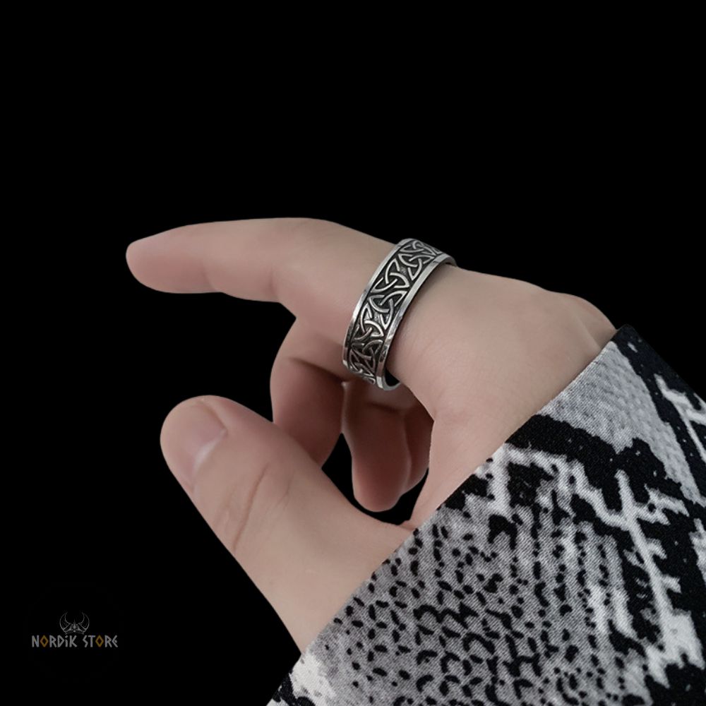 bague noeuds celtiques Triquetra, cadeau femme