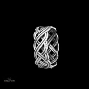 bague tresses celtes e, acier, cadeau homme et femme