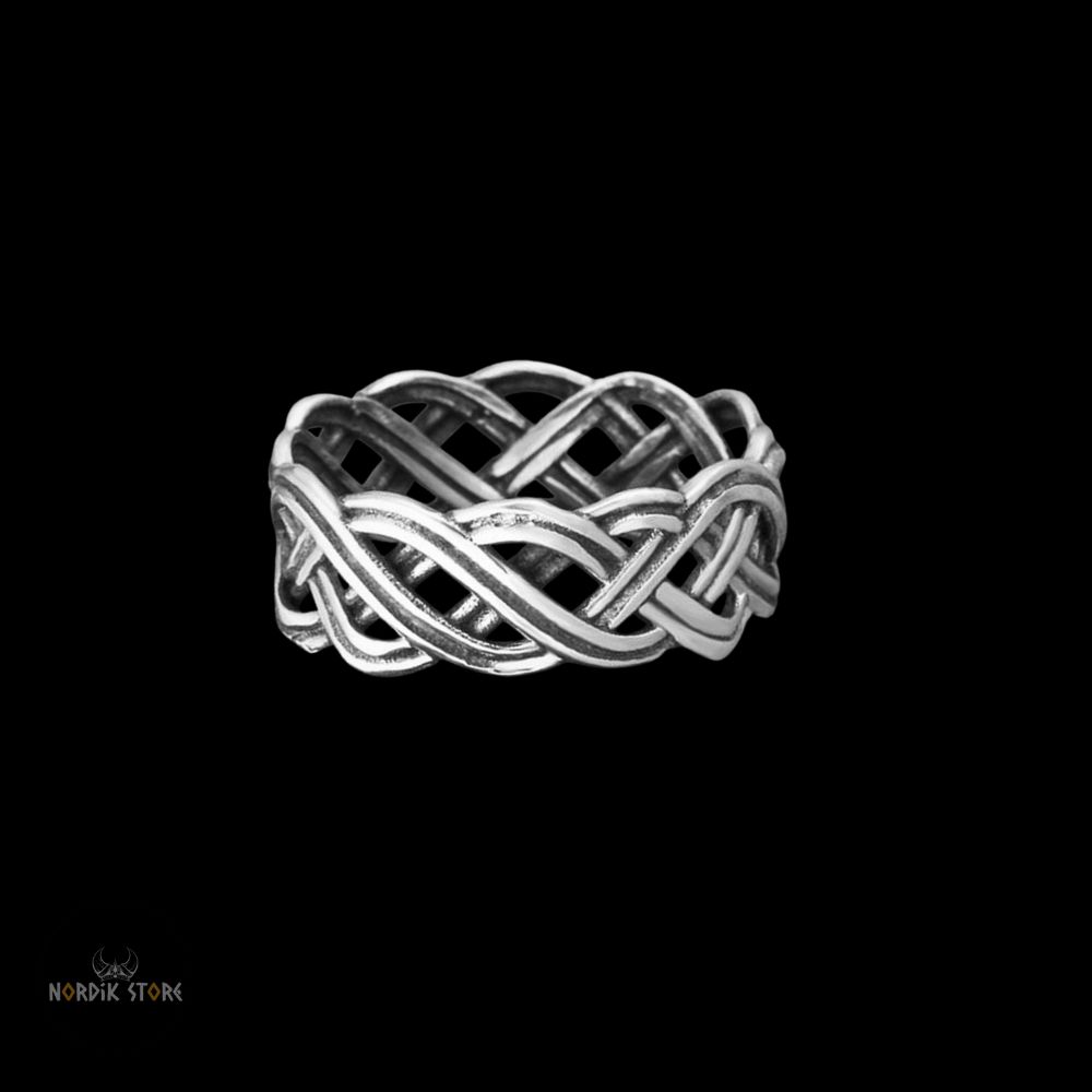 bague tresses celtes en acier, cadeau