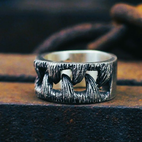 Bague viking les crocs des loups Fenrir