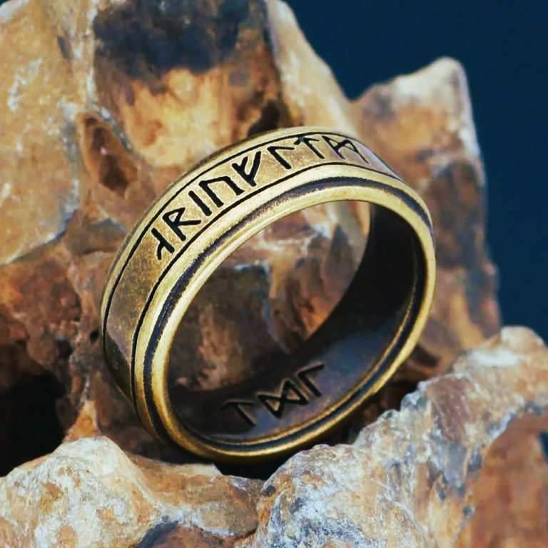 Bague viking druide Futhark