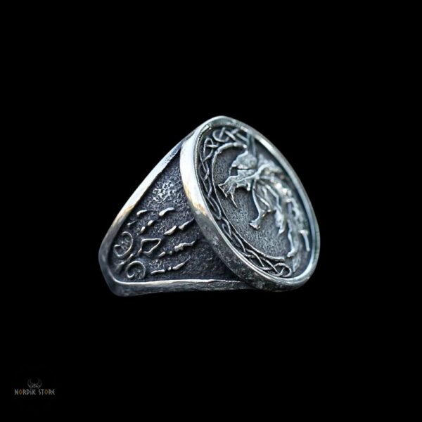 bague viking griffes du loup Fenrir en acier , cadeau homme