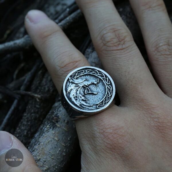 bague viking griffes du loup Fenrir en acier , cadeau homme et adolescent