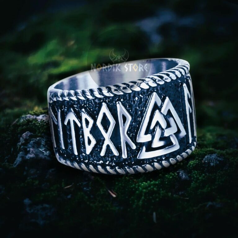 Bague Viking nordique 24 Runes Valknut