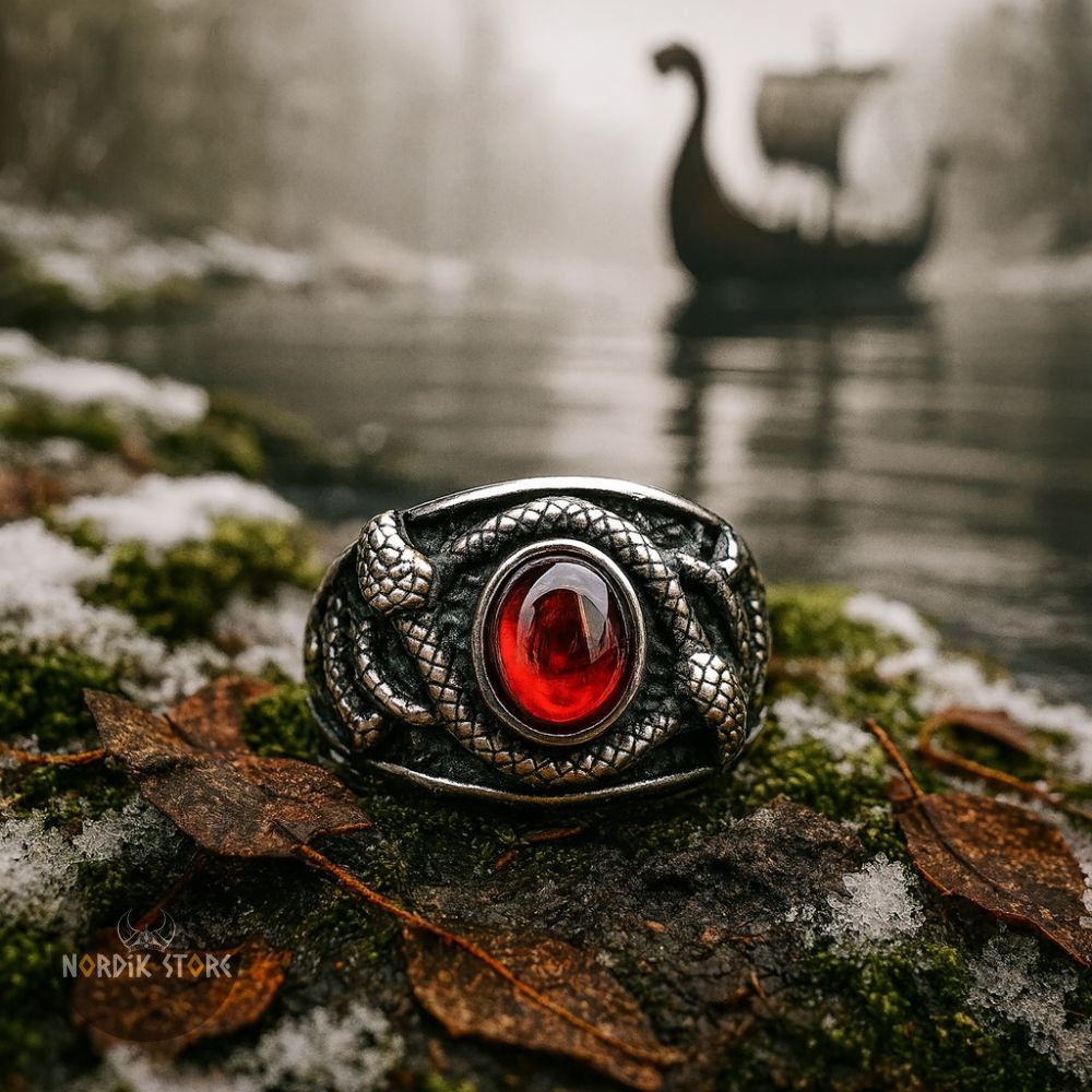 bague viking oeil du Serpent, cadeau homme