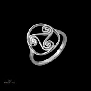 bague viking Triskèle en acier argent, cadeau
