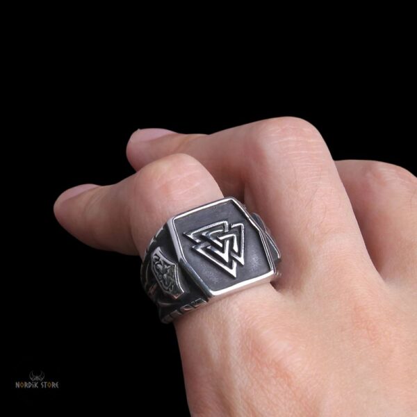 Bague viking Valknut Mjöllnir, cadeau homme pour fêtes