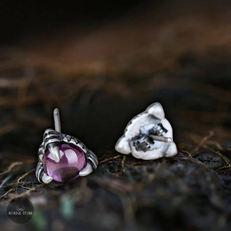 Boucles d'oreilles griffes de dragon en argent, cadeau femme