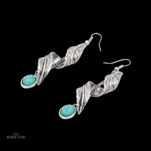 boucles d'oreilles plume de Huginn argent, cadeau