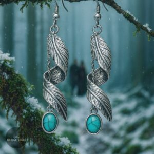 boucles d'oreilles plume de Huginn, cadeau