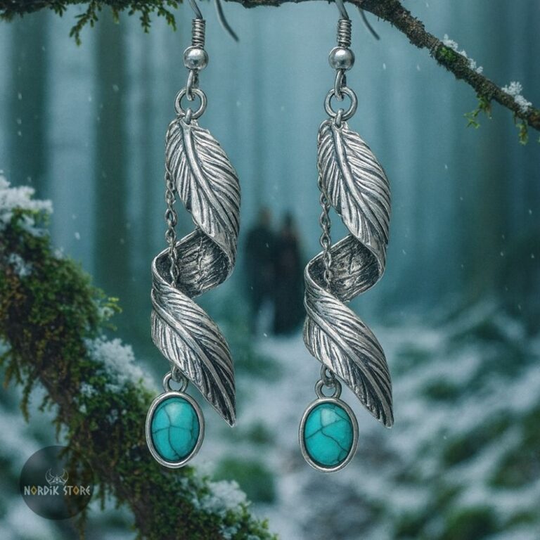 boucles d'oreilles plume de Huginn, cadeau