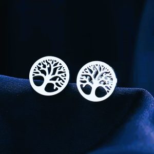Boucles d’oreilles viking arbre Yggdrasil argent