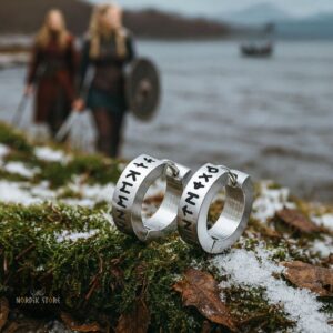 boucles d'oreilles vikings runes d'Odin, cadeau homme et femme