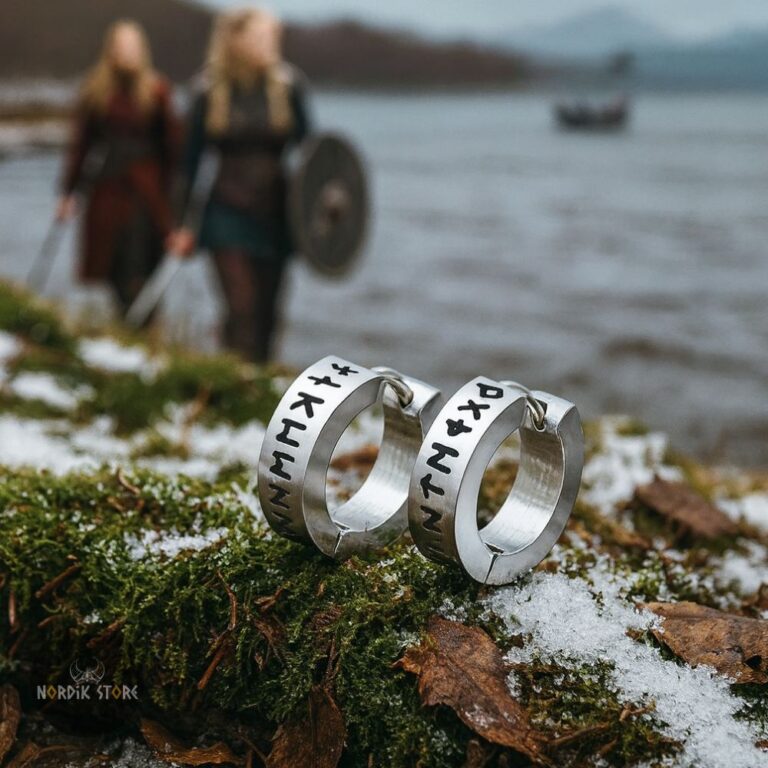 boucles d'oreilles vikings runes d'Odin, cadeau homme et femme