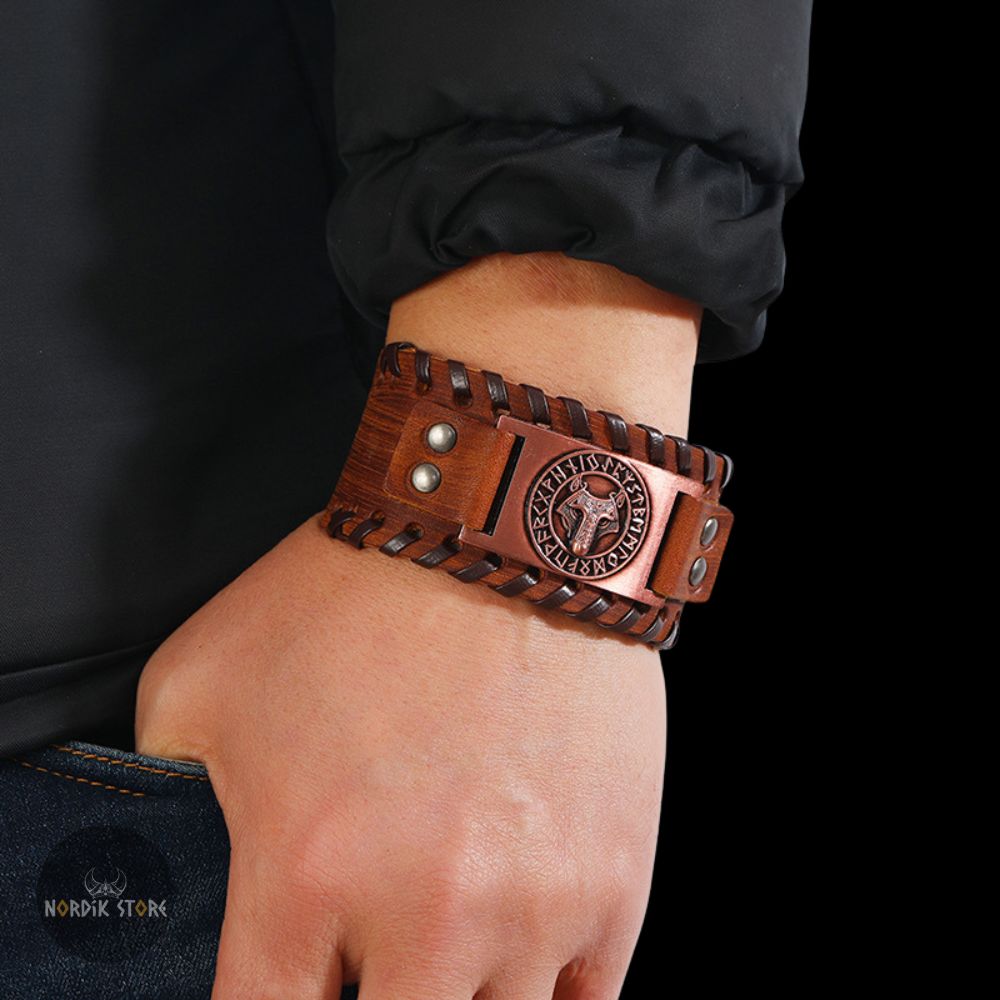 bracelet de force viking loup Fenrir, cadeau homme