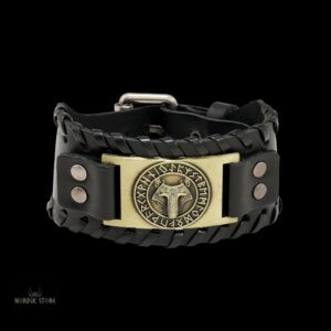 bracelet de force viking loup Fenrir noir et bronze, cadeau
