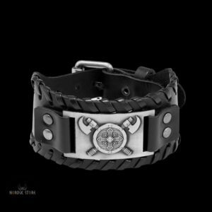 bracelet les haches des Jómsvíkings en noir argent, cadeau