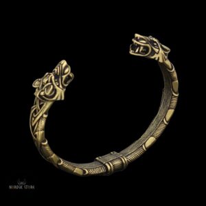 bracelet viking crocs de Fenrir bronze, cadeau