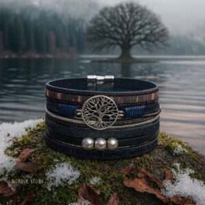 bracelet viking perles Yggdrasil, cadeau homme