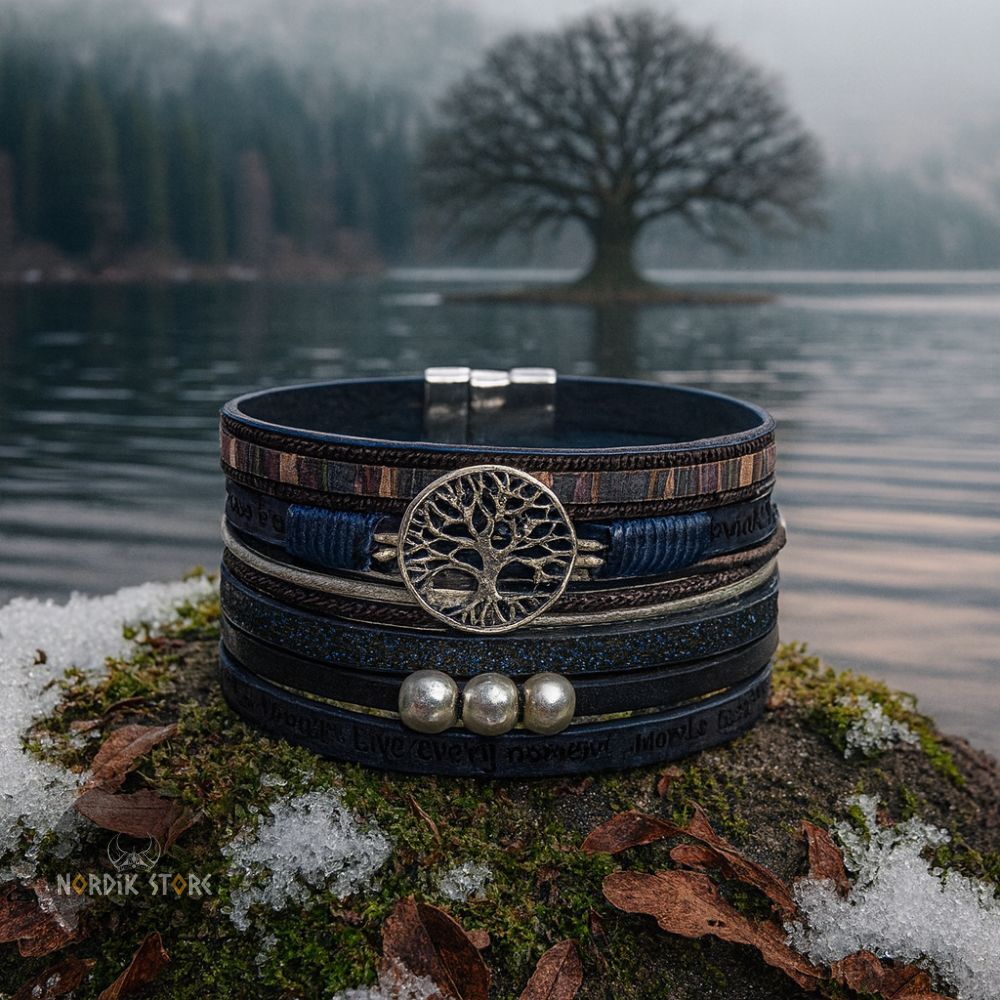 bracelet viking perles Yggdrasil, cadeau homme