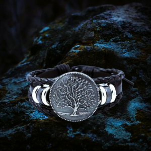 Bracelet viking protecteur Yggdrasil noir