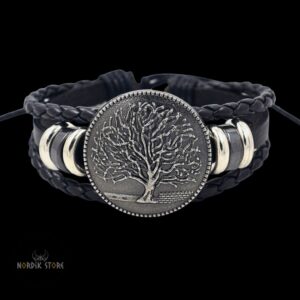 bracelet viking protecteur Yggdrasil noir, cadeau