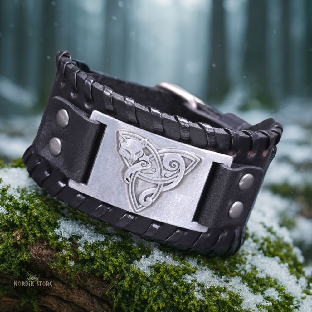 bracelet viking renard Triquetra, cadeau