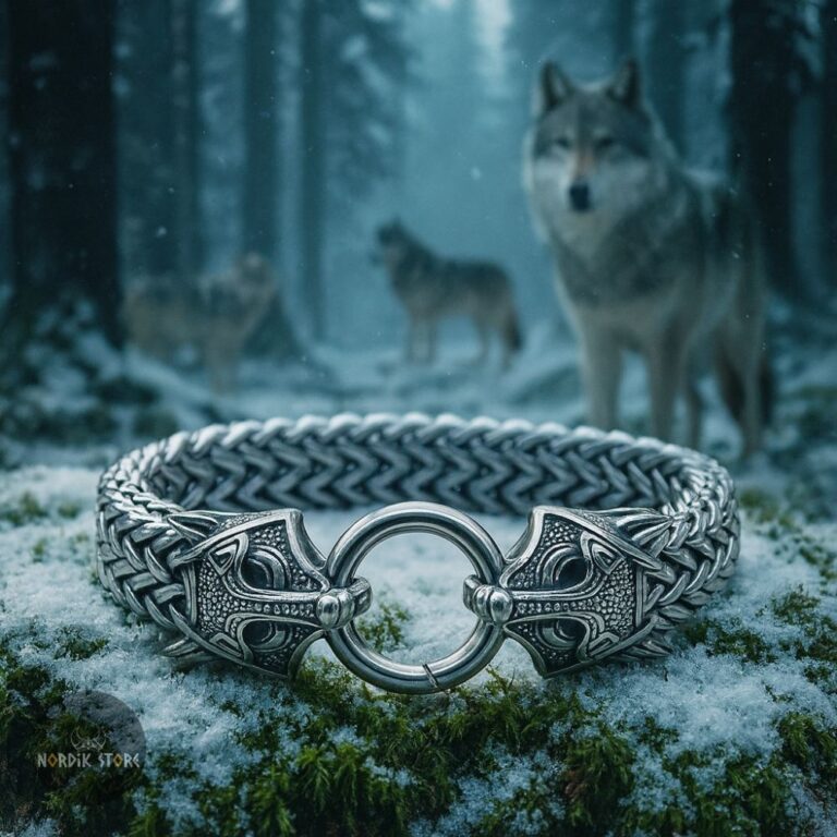 bracelet viking tête de loup, cadeau