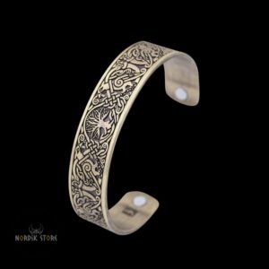 bracelet viking Yggdrasil bronze, cadeau homme et femme