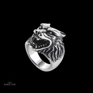 chevalière loup géant Fenrir argent, cadeau