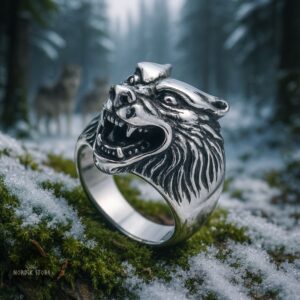 chevalière loup géant Fenrir, cadeau