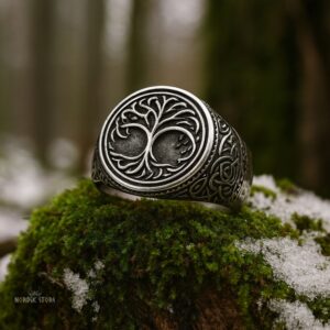 chevalière viking arbre de vie Yggdrasil, cadeau