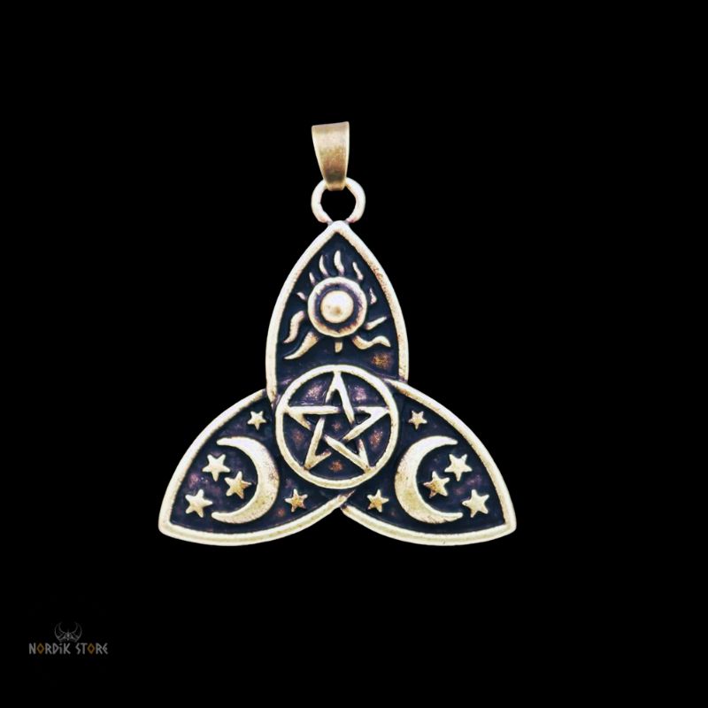 collier celtique Máni Sól bronze, cadeau femme ou homme