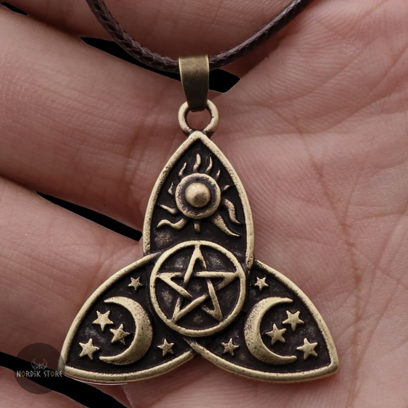 collier celtique Máni Sól bronze, cadeau femme