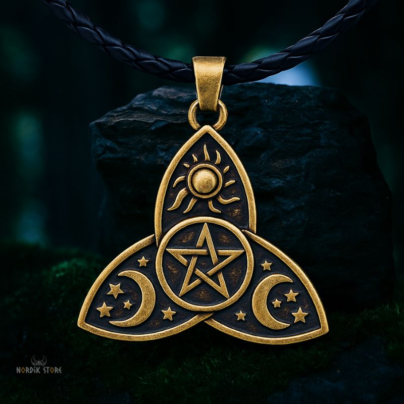 collier celtique Máni Sól bronze, cadeau