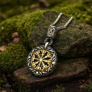 Collier compas viking Vegvisir, cadeau