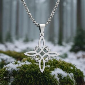 collier nœud Celtique en acier argent, cadeau