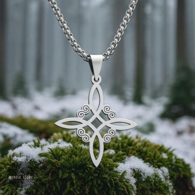 collier nœud Celtique en acier argent, cadeau