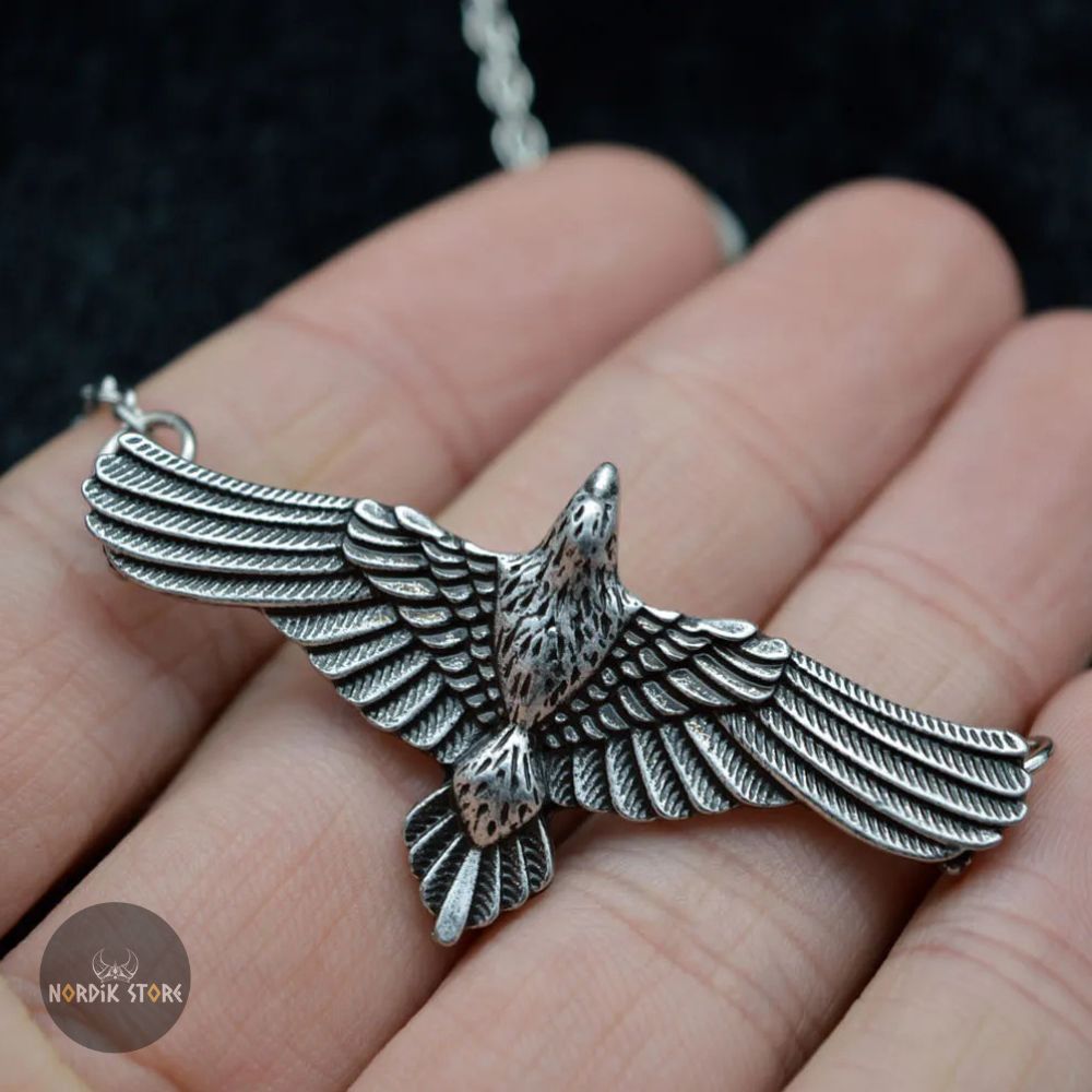 collier viking corbeau Huginn, cadeau