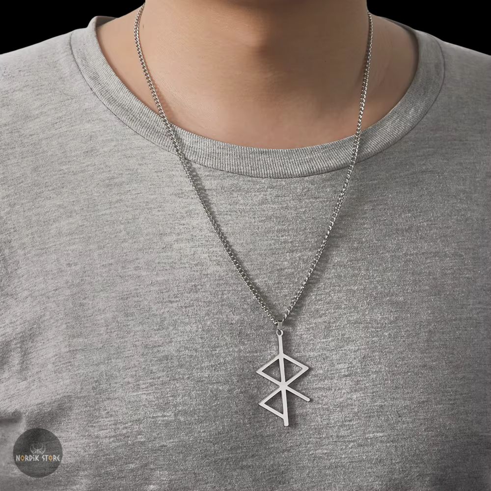 collier viking fusion des runes argent, cadeau homme