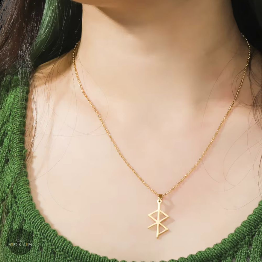 collier viking fusion des runes or, cadeau femme
