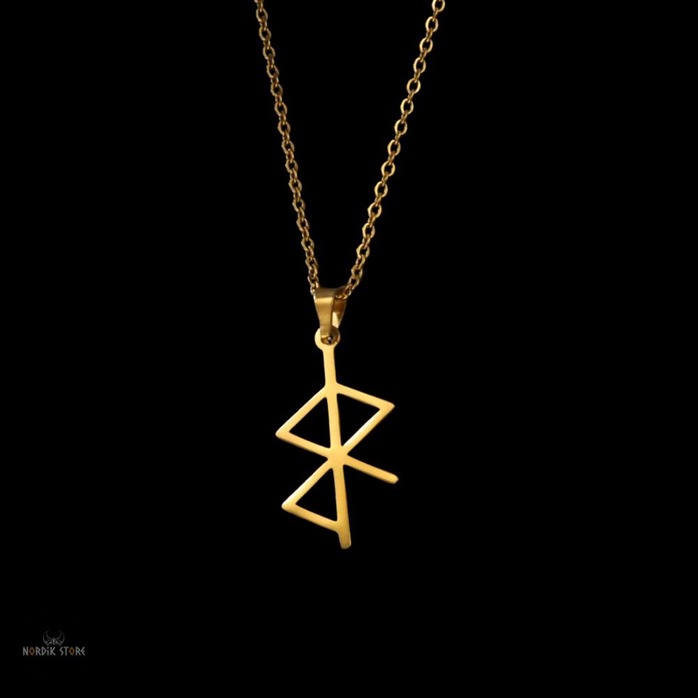 collier viking fusion des runes or, cadeau