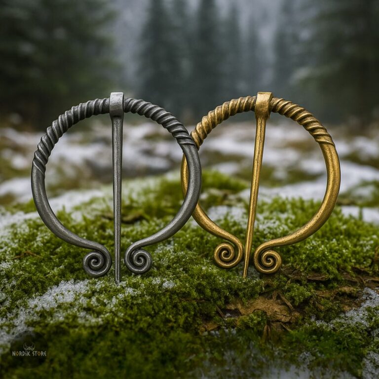 fibule viking Gunnar Hamundarson en acier bronze, cadeau homme