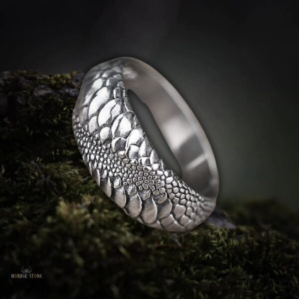 Bague anneau viking en écailles de serpent Jormungandr, cadeau homme