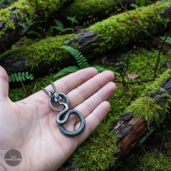 amulette celtique serpent en acier, cadeau