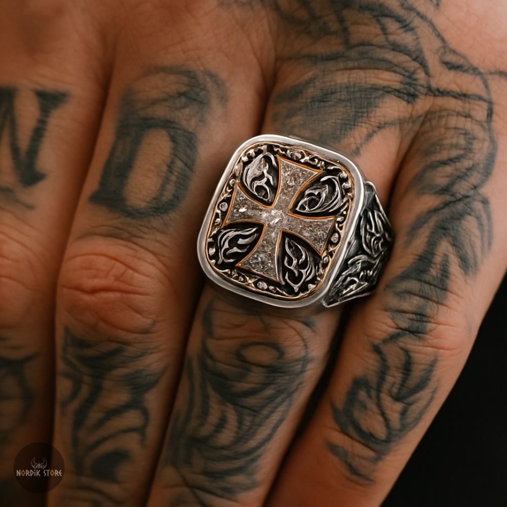 bague chevalière viking Harald Blåtand, cadeau homme
